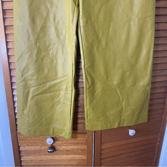 Maeve By Anthropologie The Colette Faux Leather Wide Leg Cropped Pants Sz 31 - Picture 4 of 11